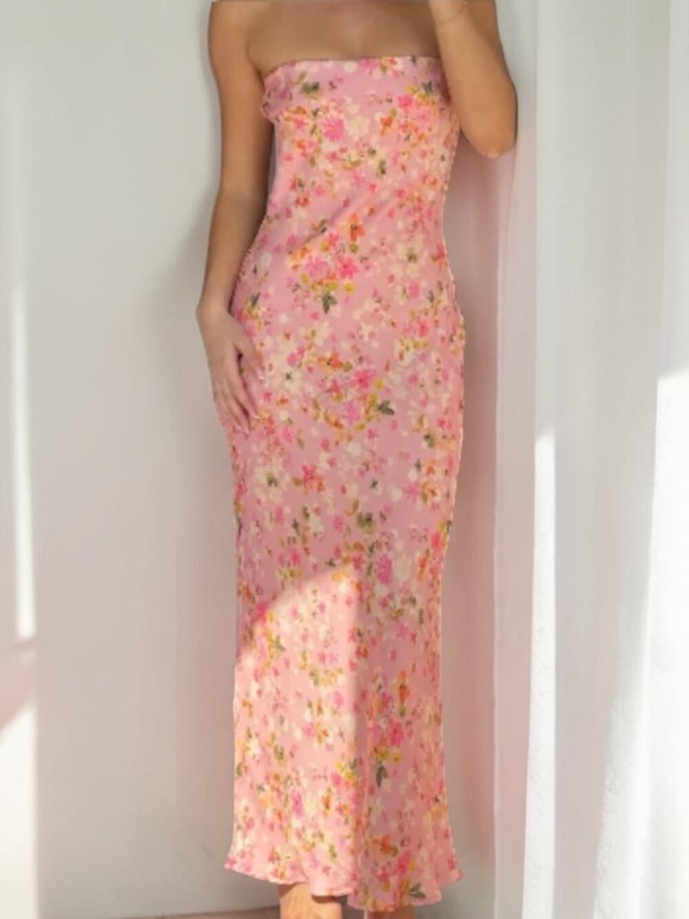 RESA Anna Strapless Dress in the Jasmine floral print